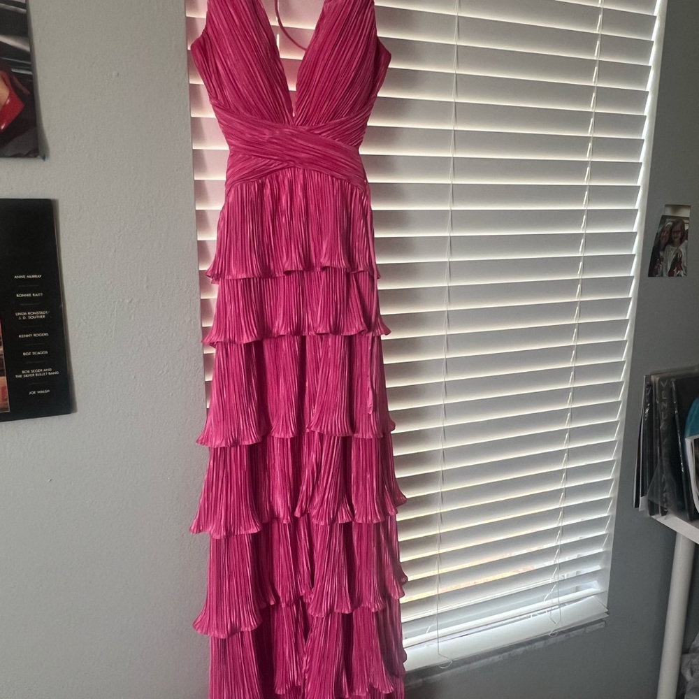 Elegant Pink Tiered Dress